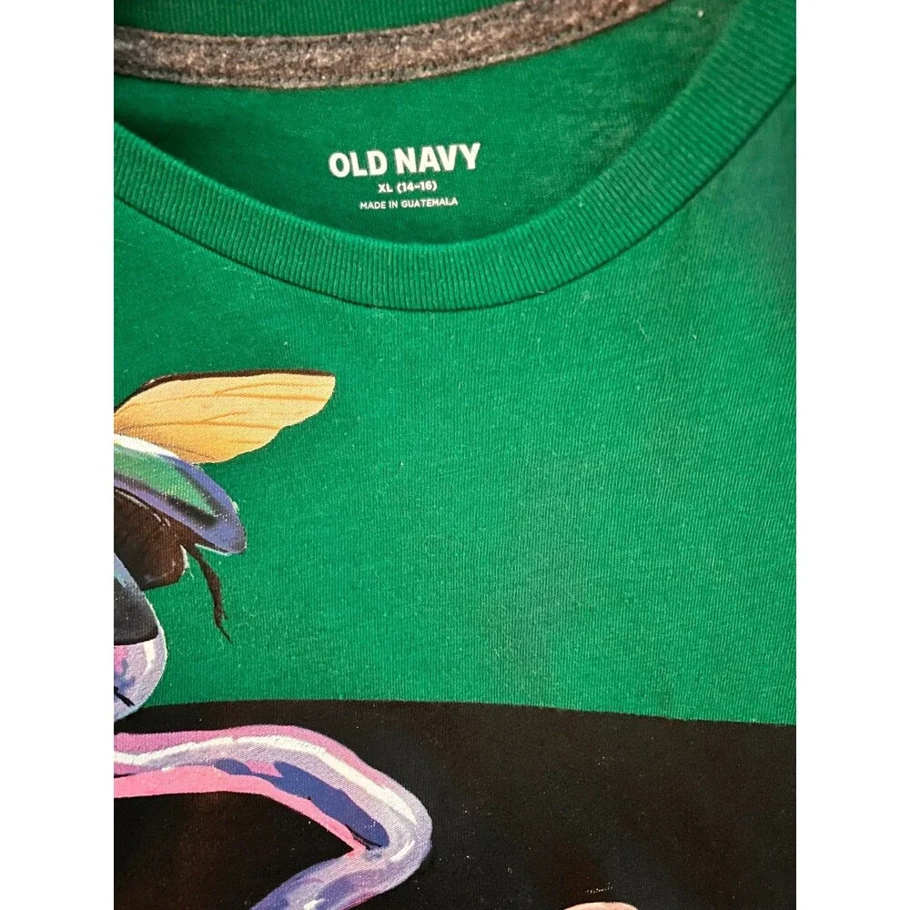 Old Navy Raised Textured Green Iguanas Boy Top XL 14-16 NO FLAWS/MINT
